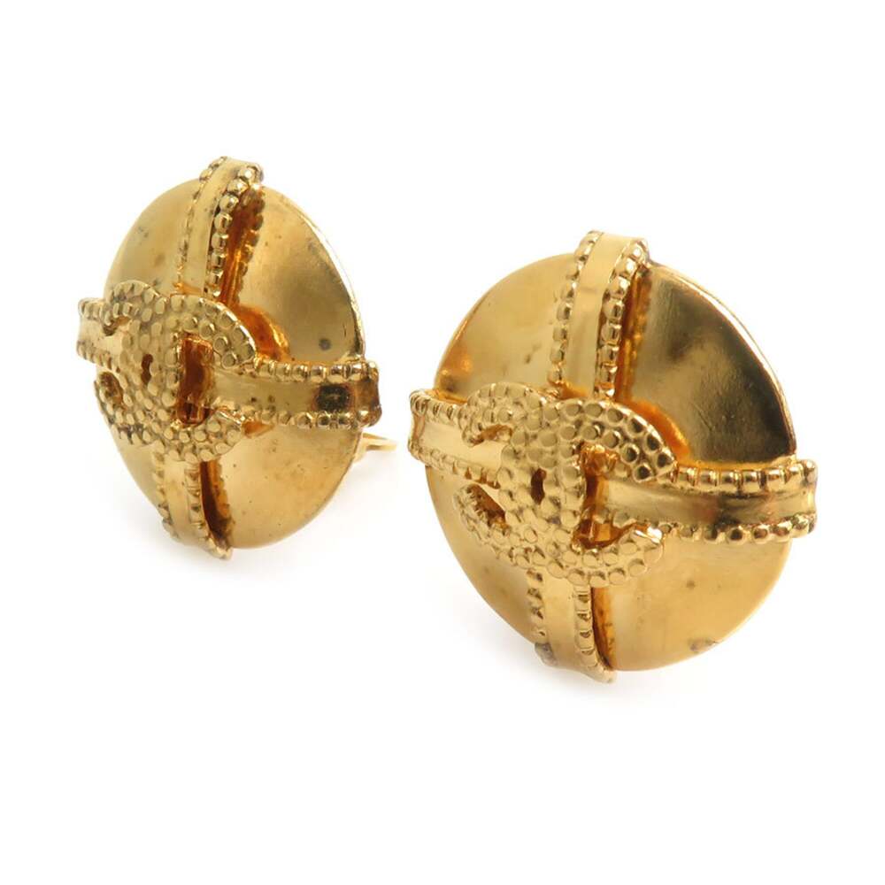 Chanel Cc Logo Clip-On Earrings Gold- #250194C65B - Picture 2 of 8